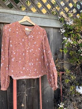 Wilfred Rust Floral Button-Front Blouse